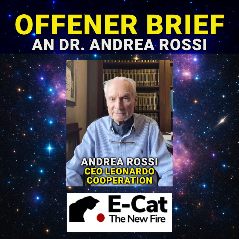 &Ouml;VR &ndash; Andrea Rossi Offener Brief E-Cat